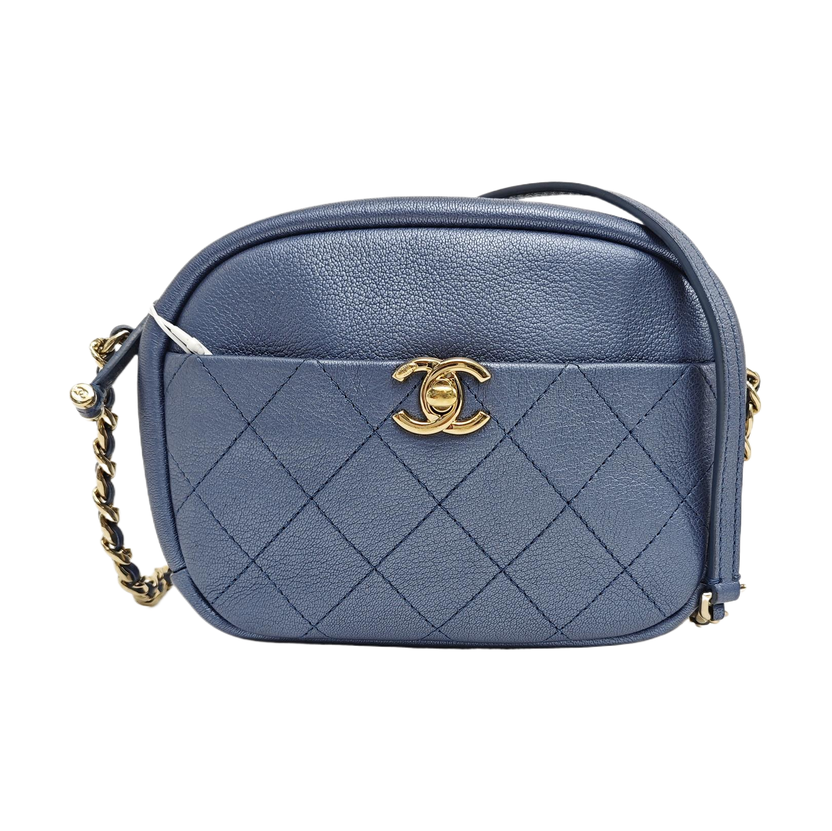 Quilted Lambskin Shoulder Bag Blue