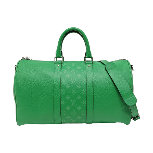 KEEPALL 45 Monogram Coated Canvas Green