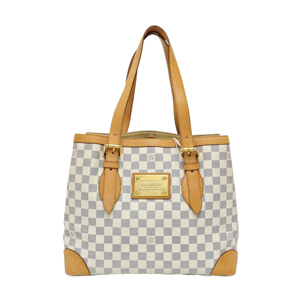 HAMPSTEAD MM Damier Azur Coated Canvas White