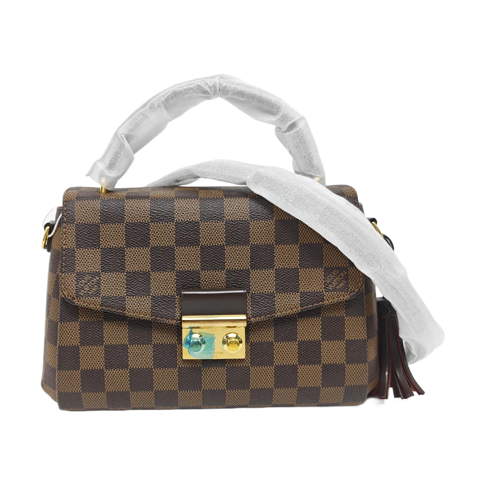 CROISETTE Damier Ebene Coated Canvas Brown