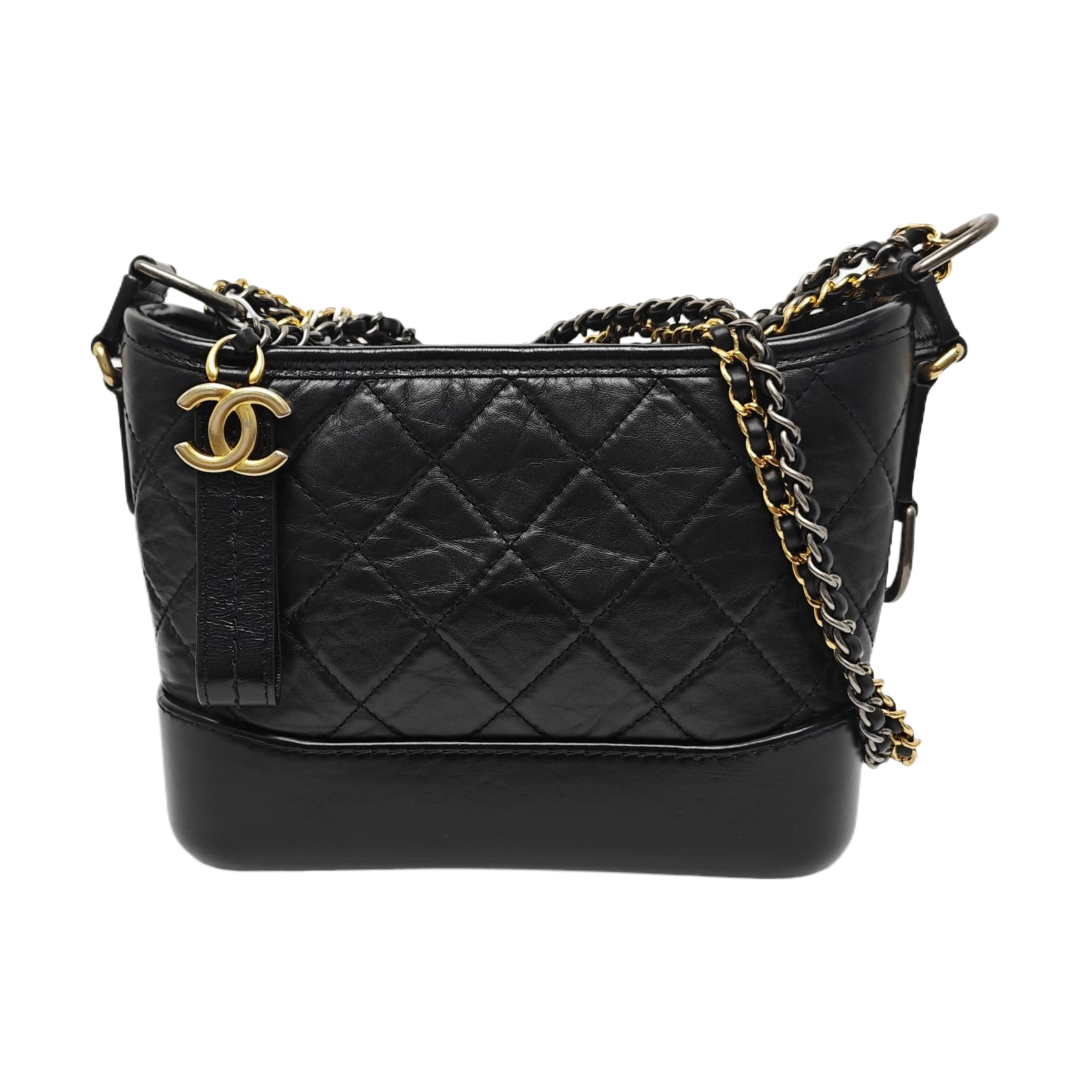 GABRIELLE Small Quilted Vintage Calf Black