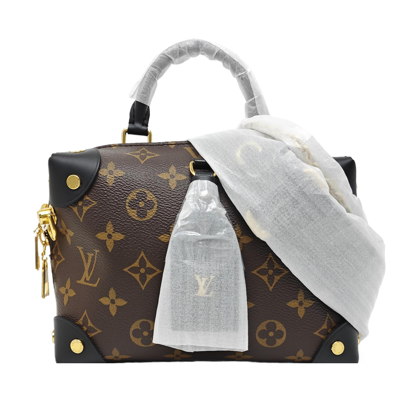 PETITE MALLE Monogram Coated Canvas Brown