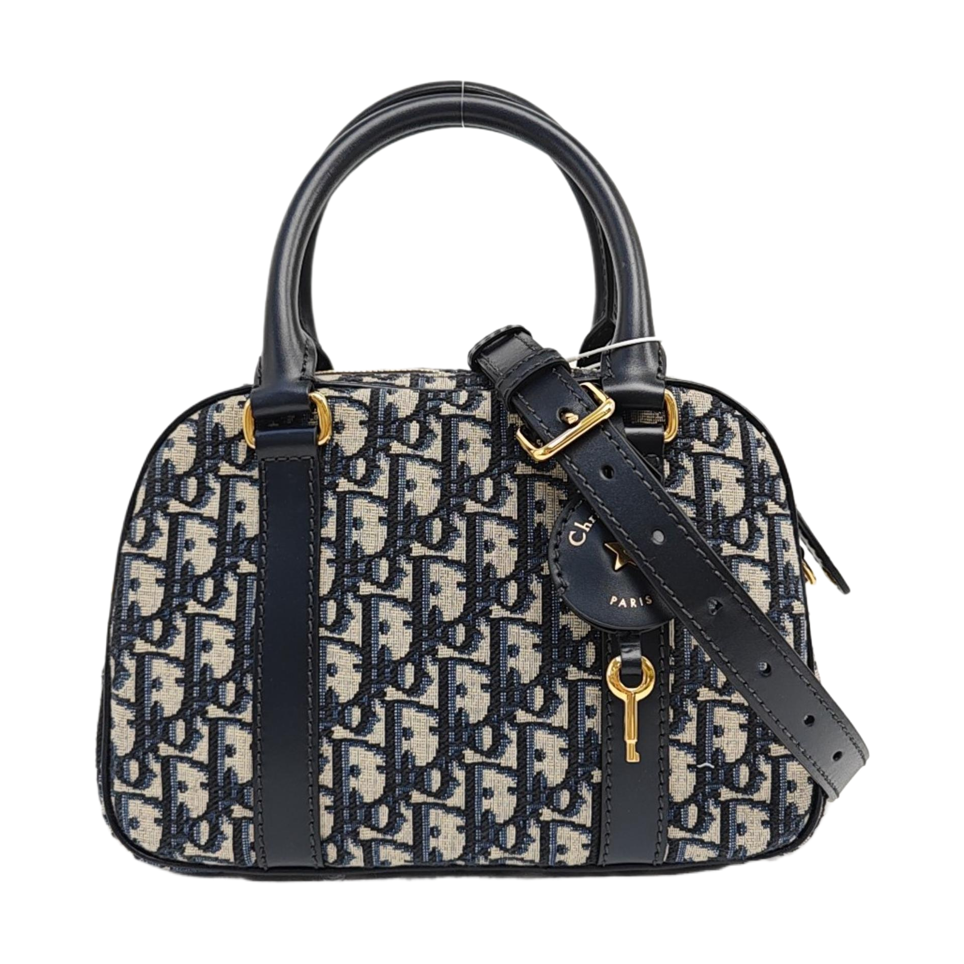 Oblique Canvas Tote Bag Blue