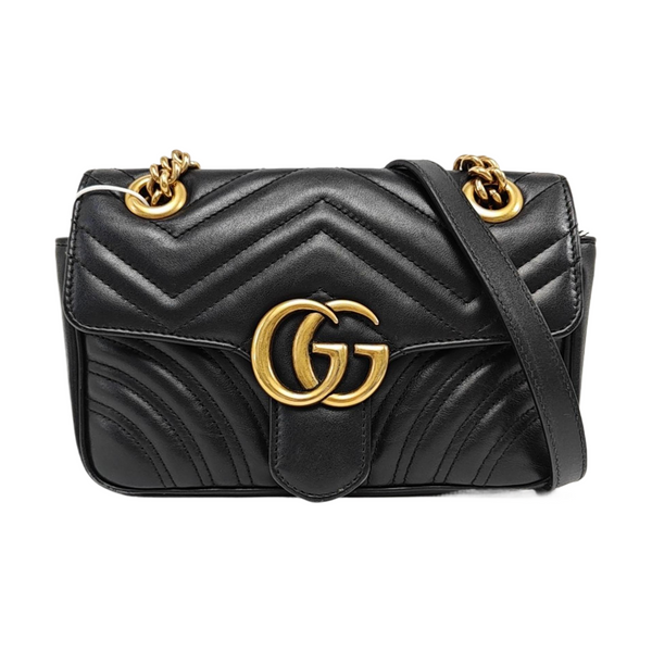 GG Marmont Small Quilted Calfskin Black