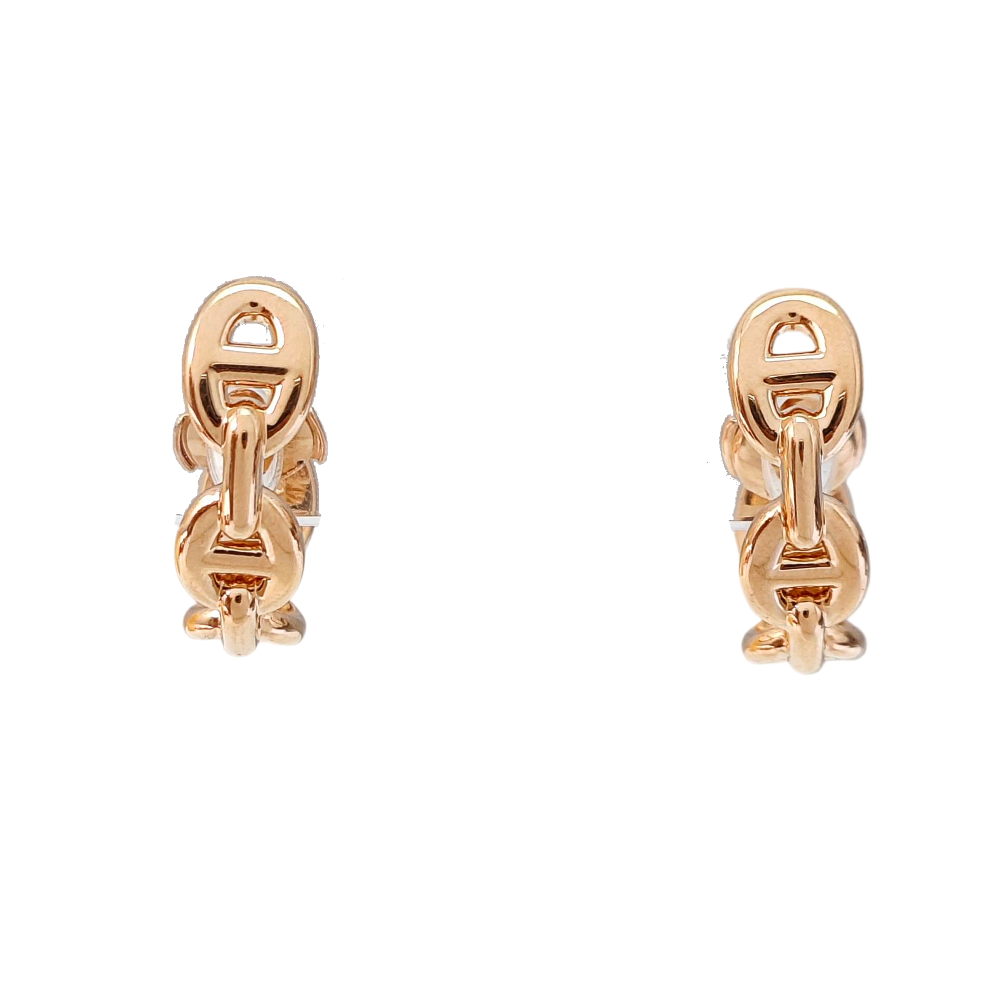 Chaine D'ancre Enchainee 18k Rose Gold Stud Earrings