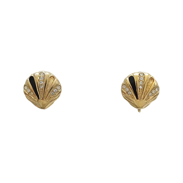 Twist Round Metal Gold Clip On Earrings