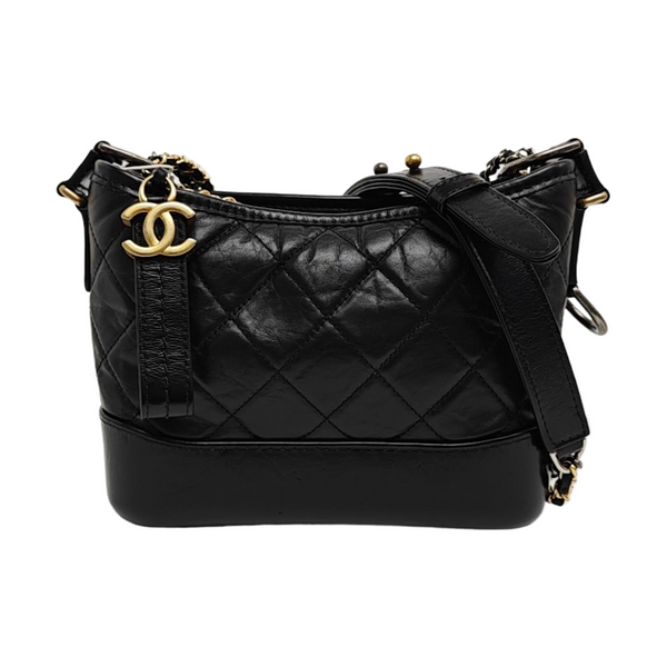 GABRIELLE Small Quilted Calfskin Black