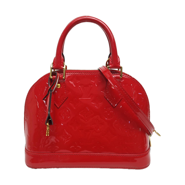 ALMA BB Monogram Patent Leather Red
