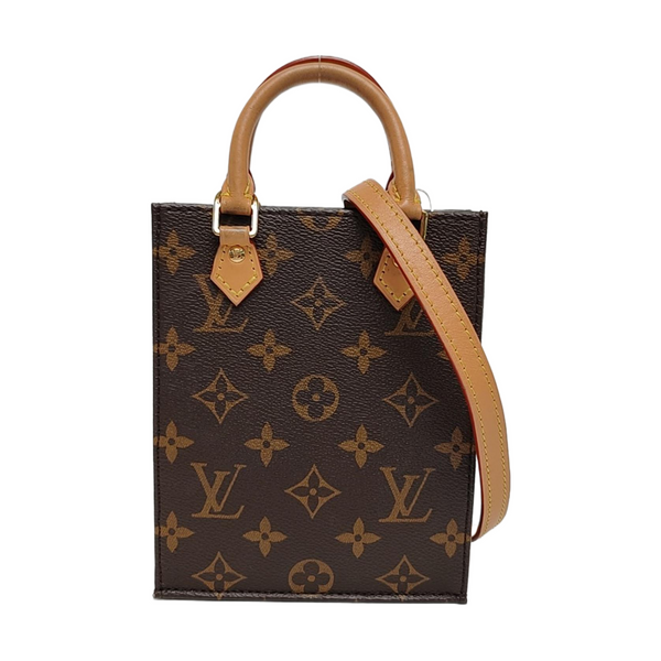 SAC PLAT Mini Monogram Coated Canvas Brown