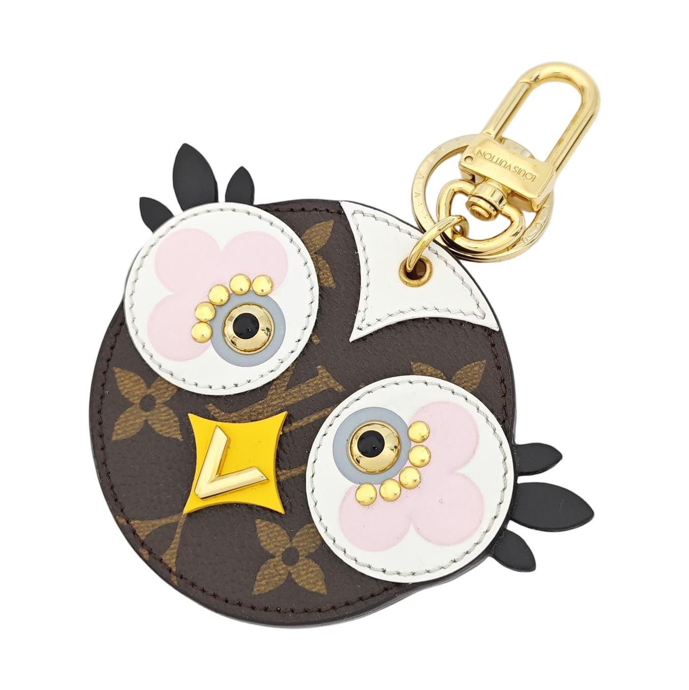 Coated Canvas Bag Charm Brown