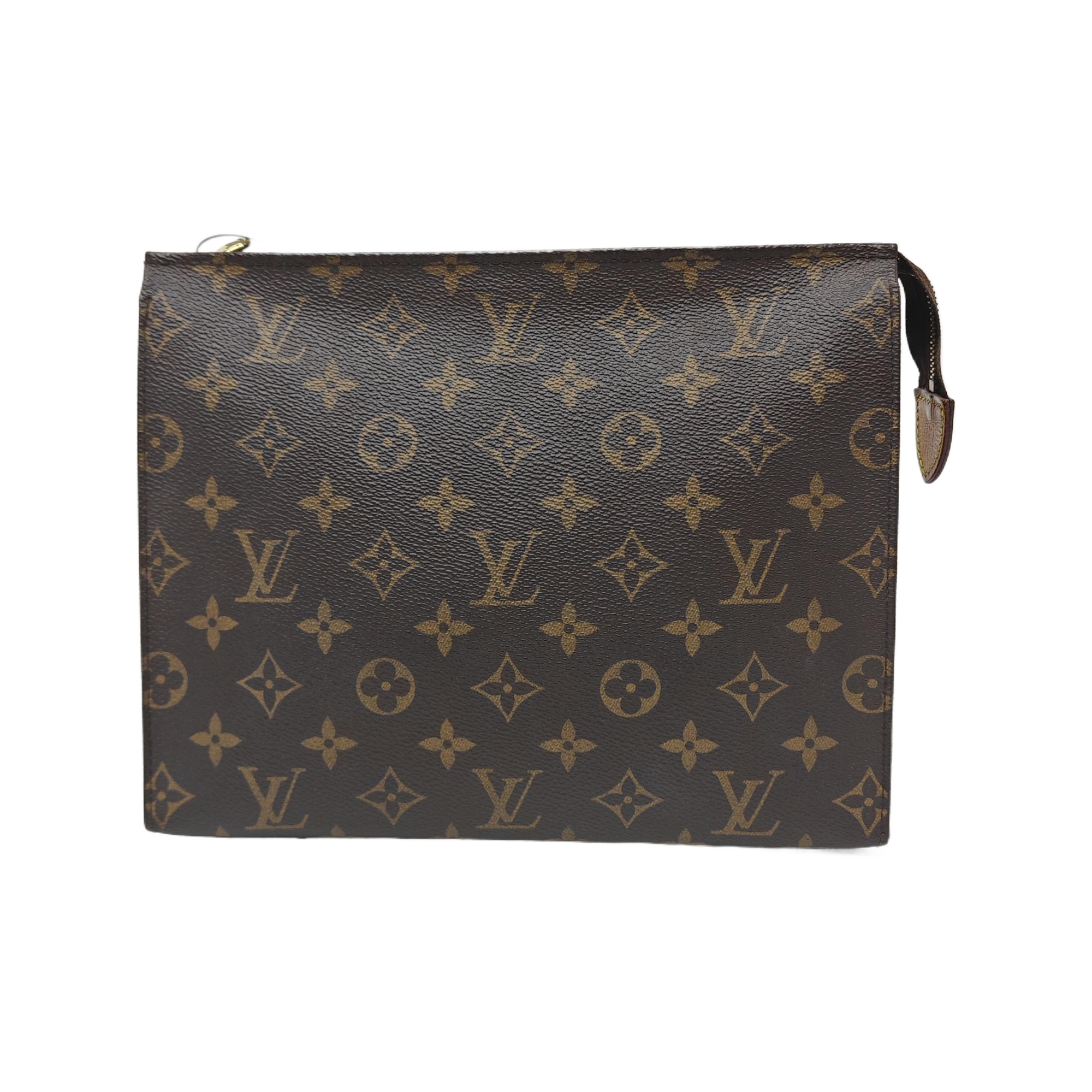 TOILET POCKET 26 Monogram Coated Canvas Brown