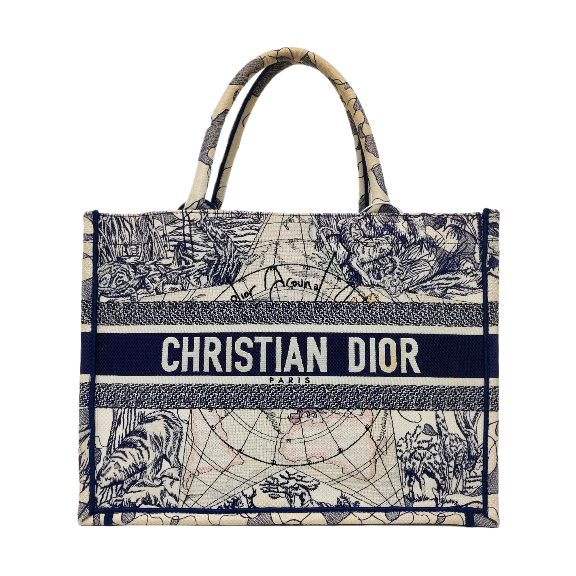 Authenticated pre-owned  Book Tote Medium Canvas Blue - Tote Bag at Looply