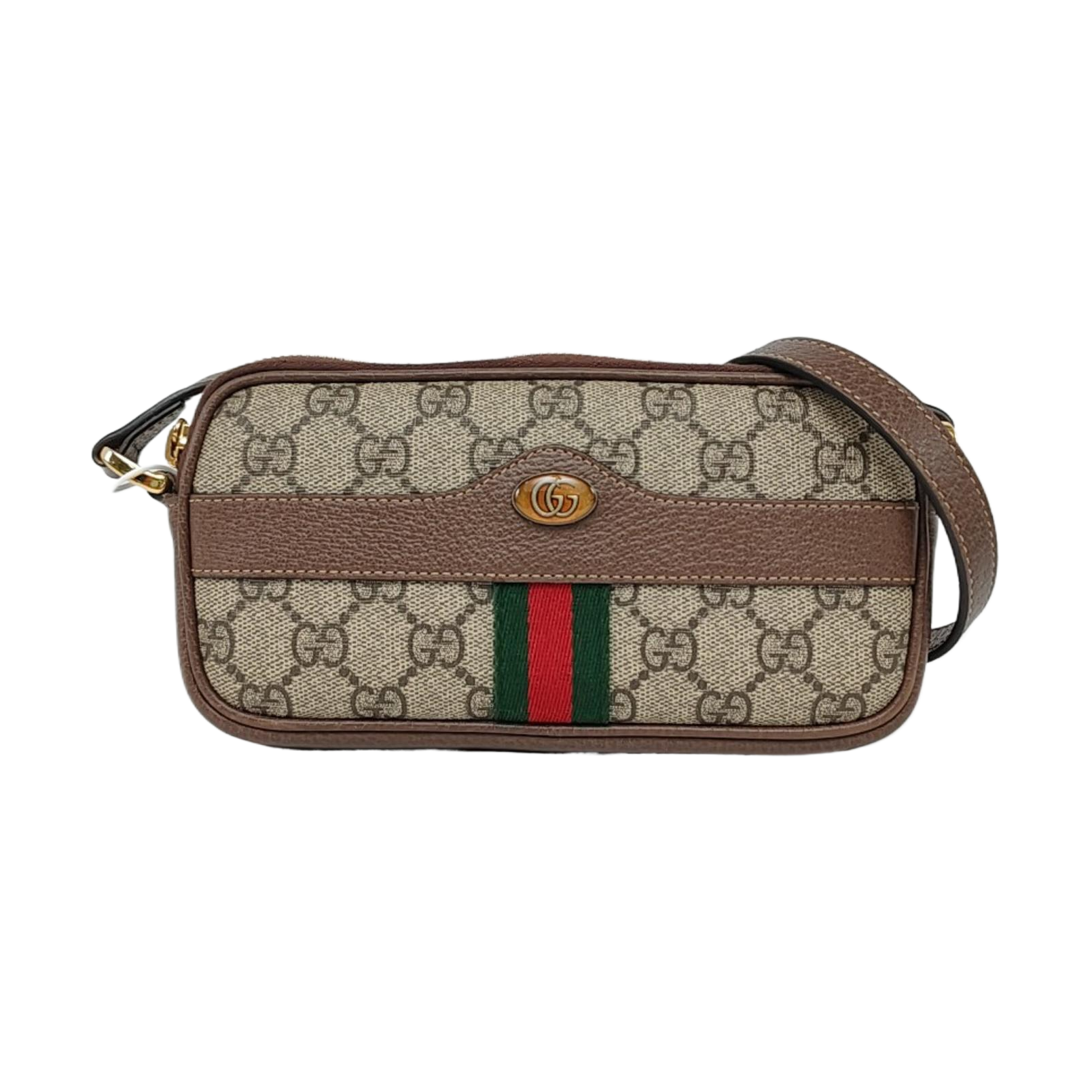 Ophidia Mini Monogram Coated Canvas Beige