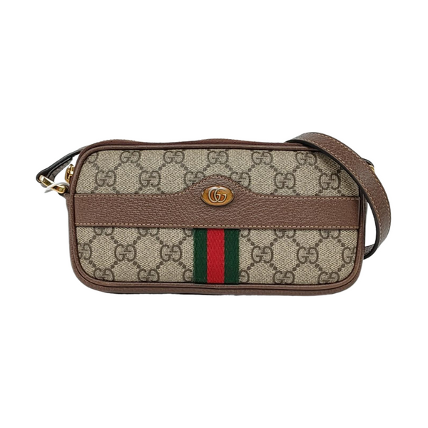 Ophidia Mini Monogram Coated Canvas Beige