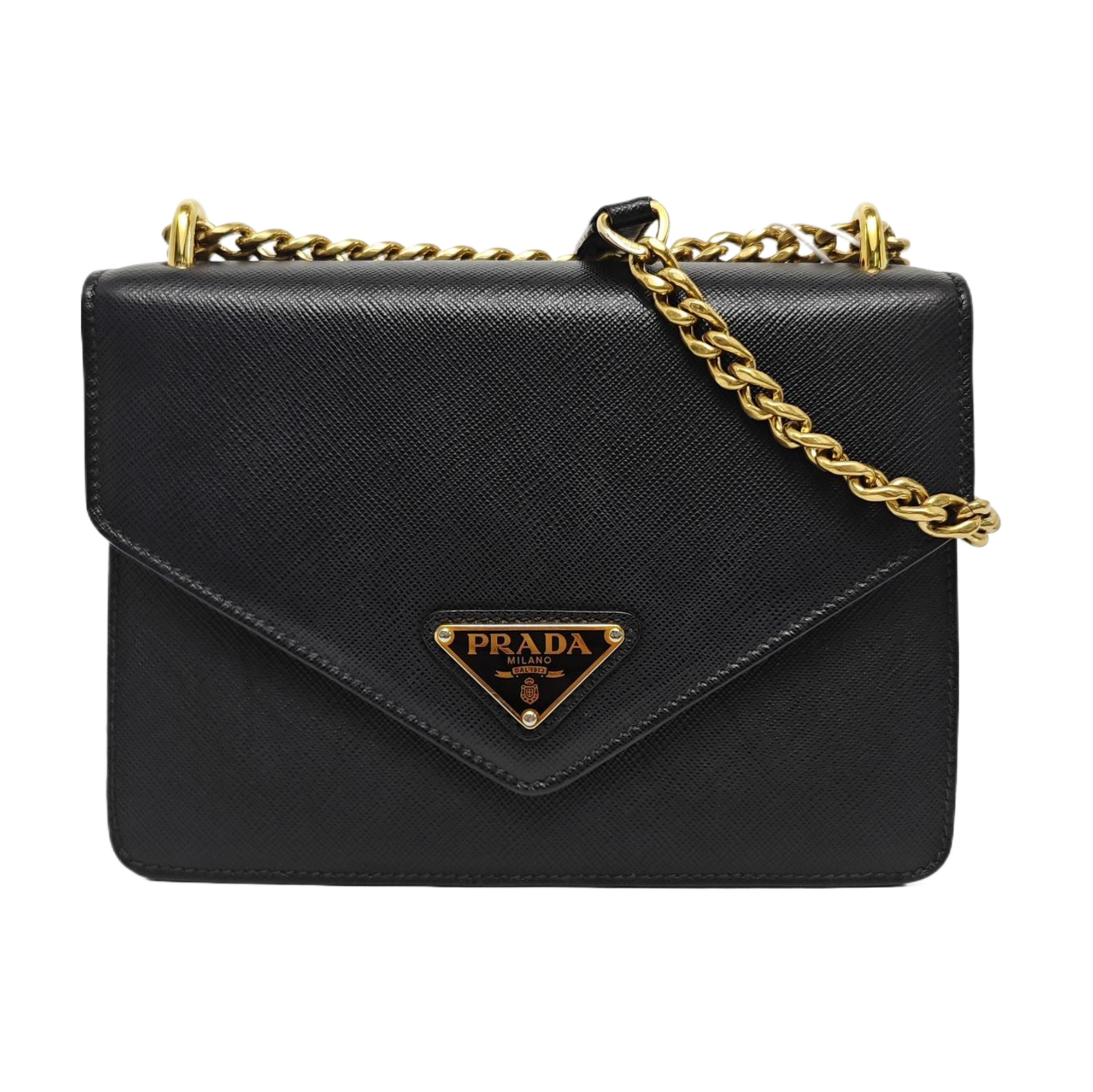 Saffiano Calfskin Shoulder Bag Black