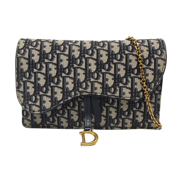Authenticated pre-owned  Saddle Monogram Canvas Blue - Shoulder Bag at Looply