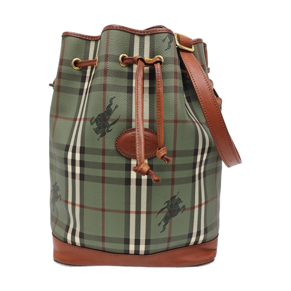 Coated Canvas Bucket Bag Green