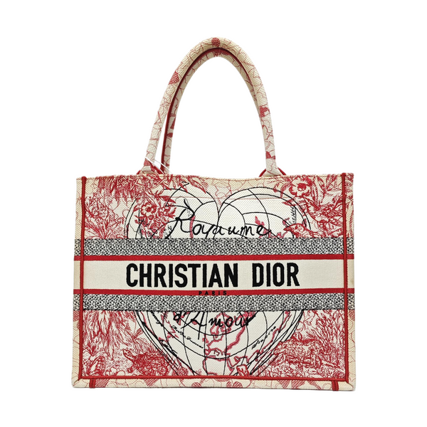 Book Tote Medium Fabric Red