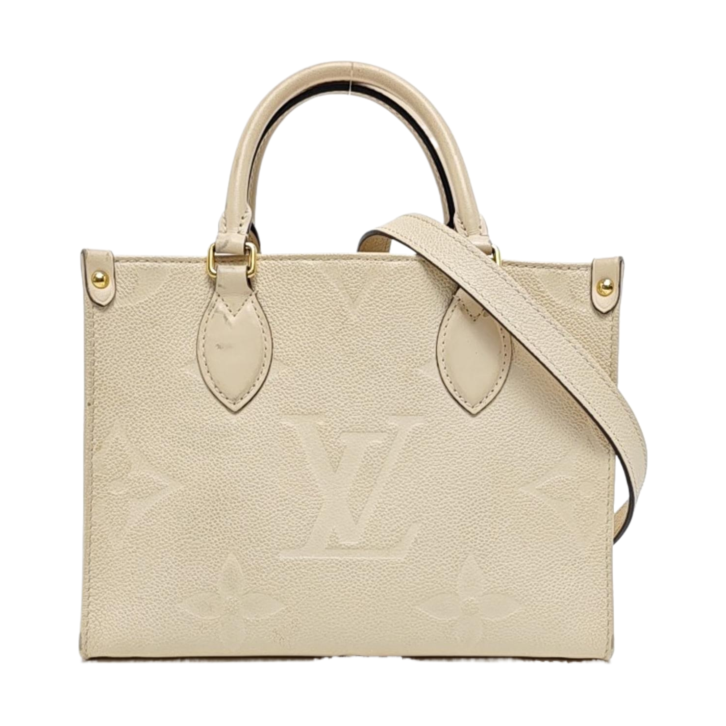 ONTHEGO PM Monogram Calfskin Beige