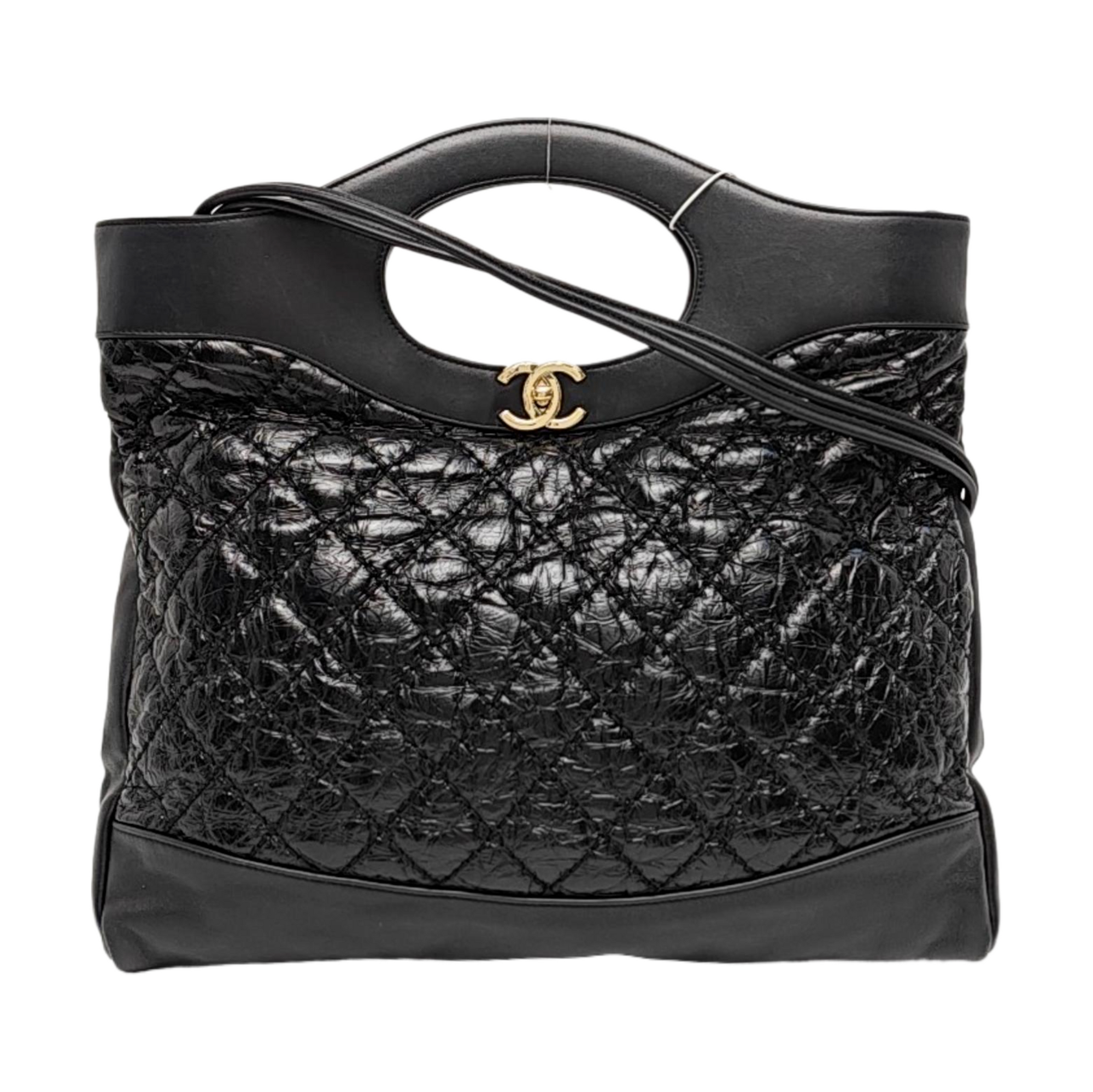 CHANEL 31 Large Quilted Vintage Calf Black