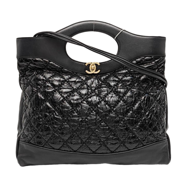 CHANEL 31 Large Quilted Vintage Calf Black
