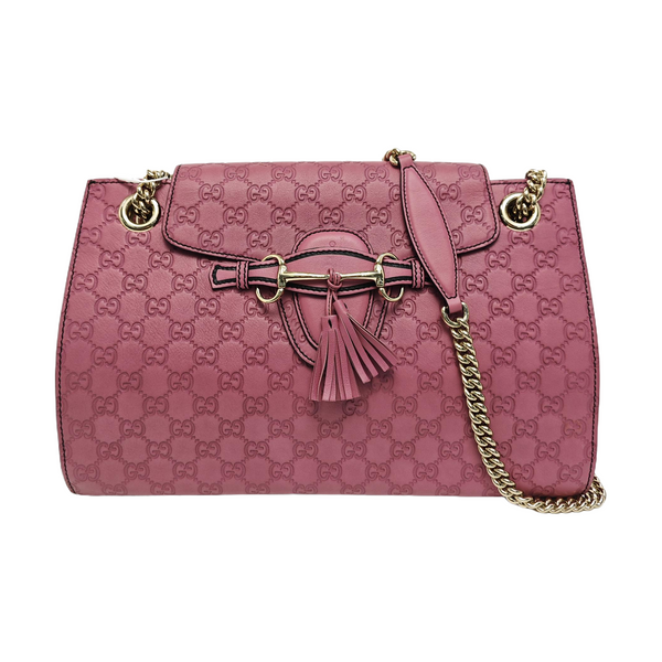 Emily Chain Monogram Calfskin Pink