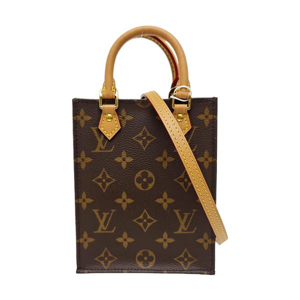 SAC PLAT Mini Monogram Coated Canvas Brown