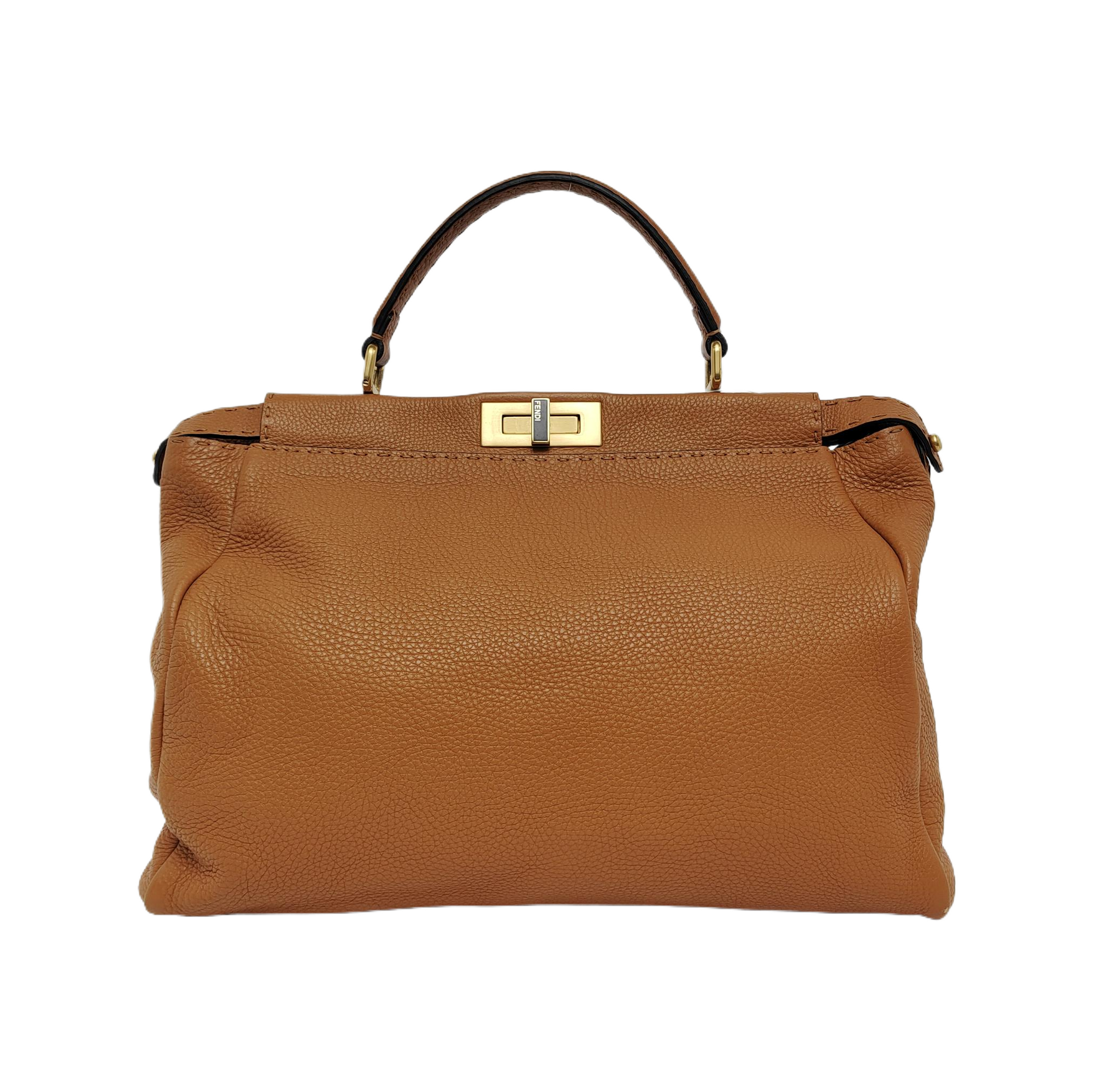 Authenticated pre-owned  Peekaboo Large Calfskin Brown - Tote Bag at Looply