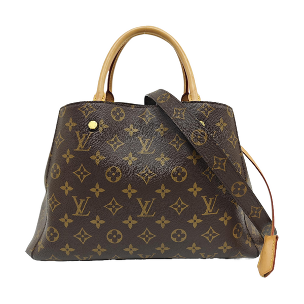 MONTAIGNE GM Monogram Coated Canvas Brown
