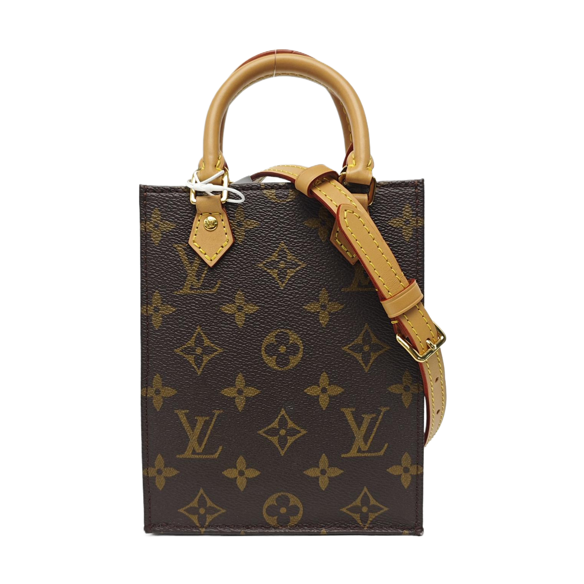 SAC PLAT Mini Monogram Coated Canvas Brown
