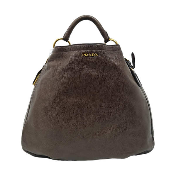 Calfskin Top Handle Bag Gray