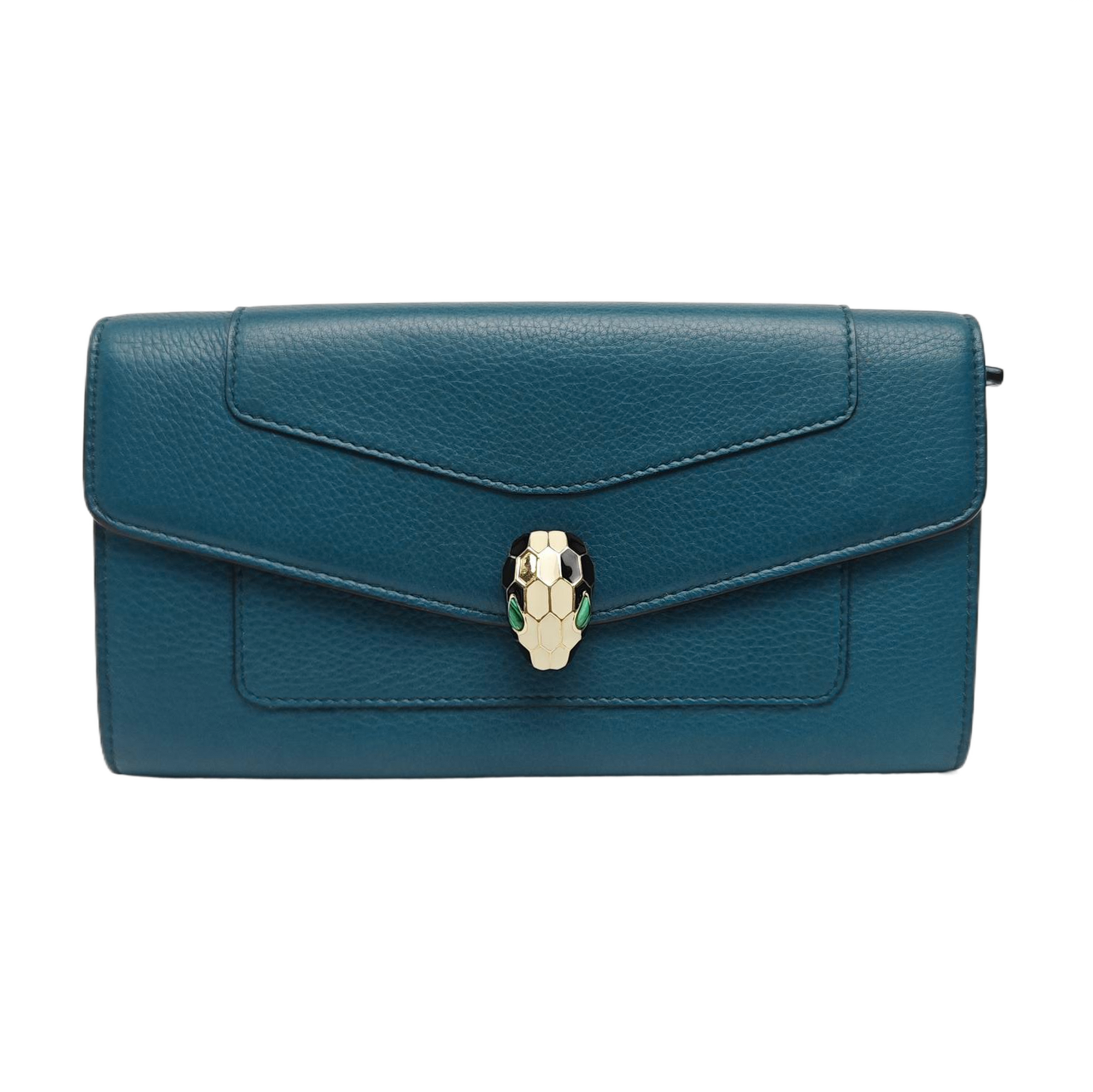SERPENTI FOREVER Calfskin Blue Wallet