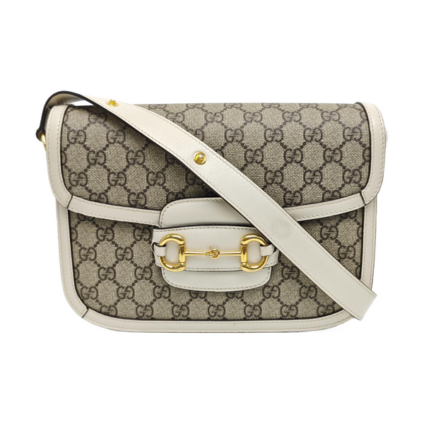 Horsebit 1955 Small Monogram Coated Canvas Beige