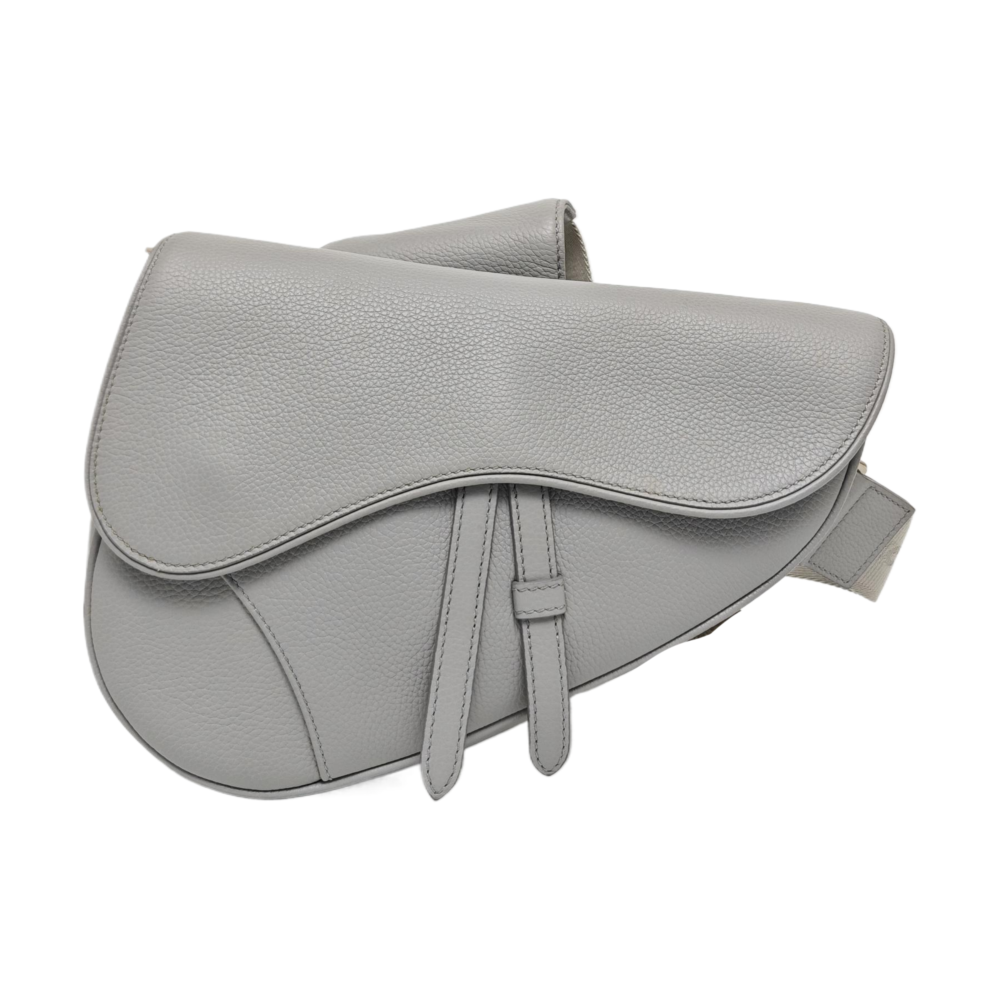 Authenticated pre-owned  Saddle Medium Calfskin Grey - Crossbody Bag at Looply