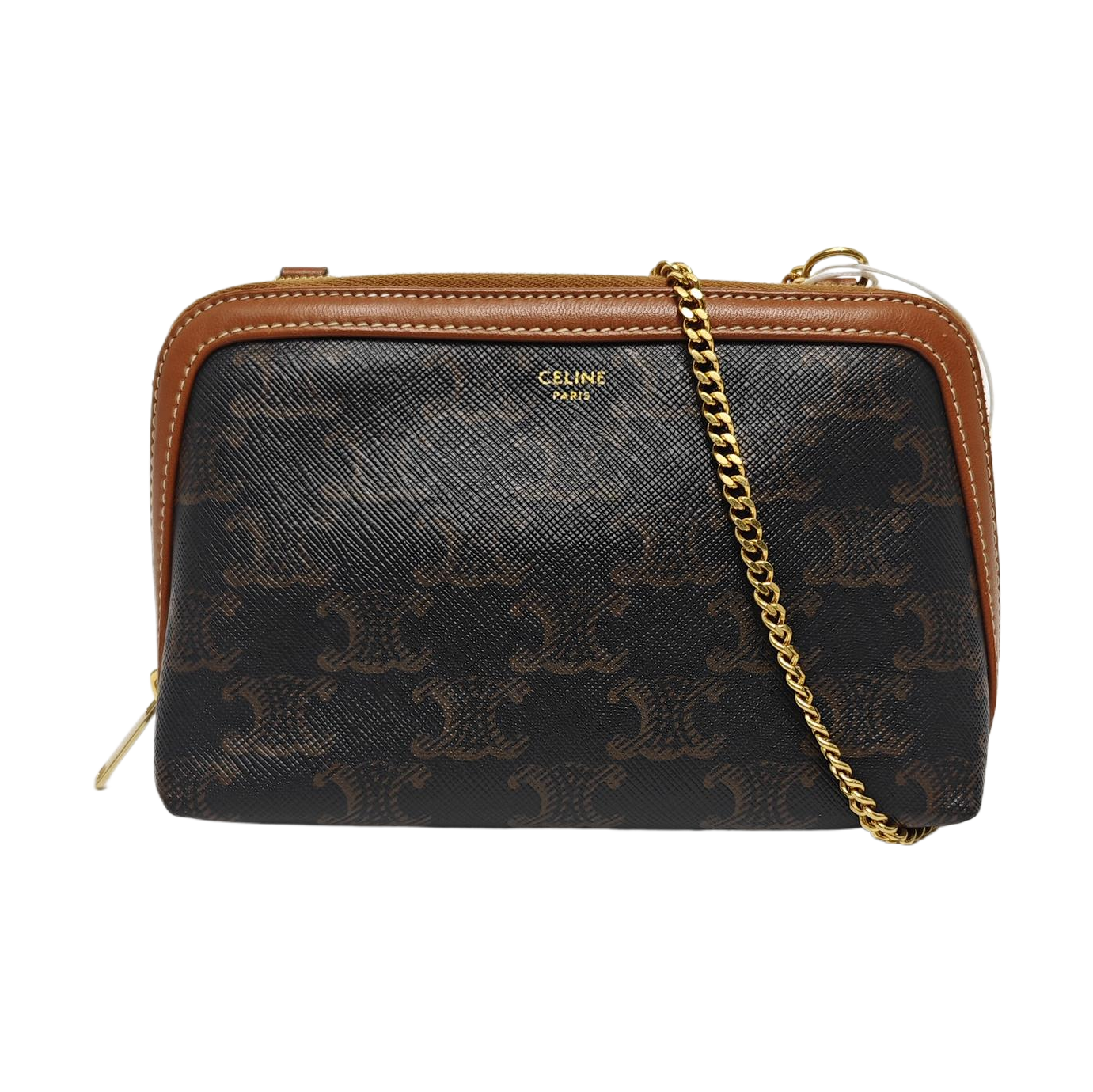 Authenticated pre-owned  TRIOMPHE CANVAS Mini Coated Canvas Brown - Shoulder Bag at Looply