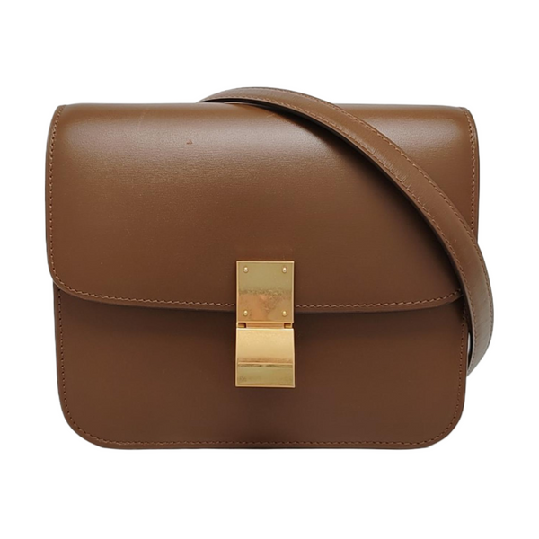 Authenticated pre-owned  CLASSIC BOX Small Calfskin Brown - Shoulder Bag at Looply
