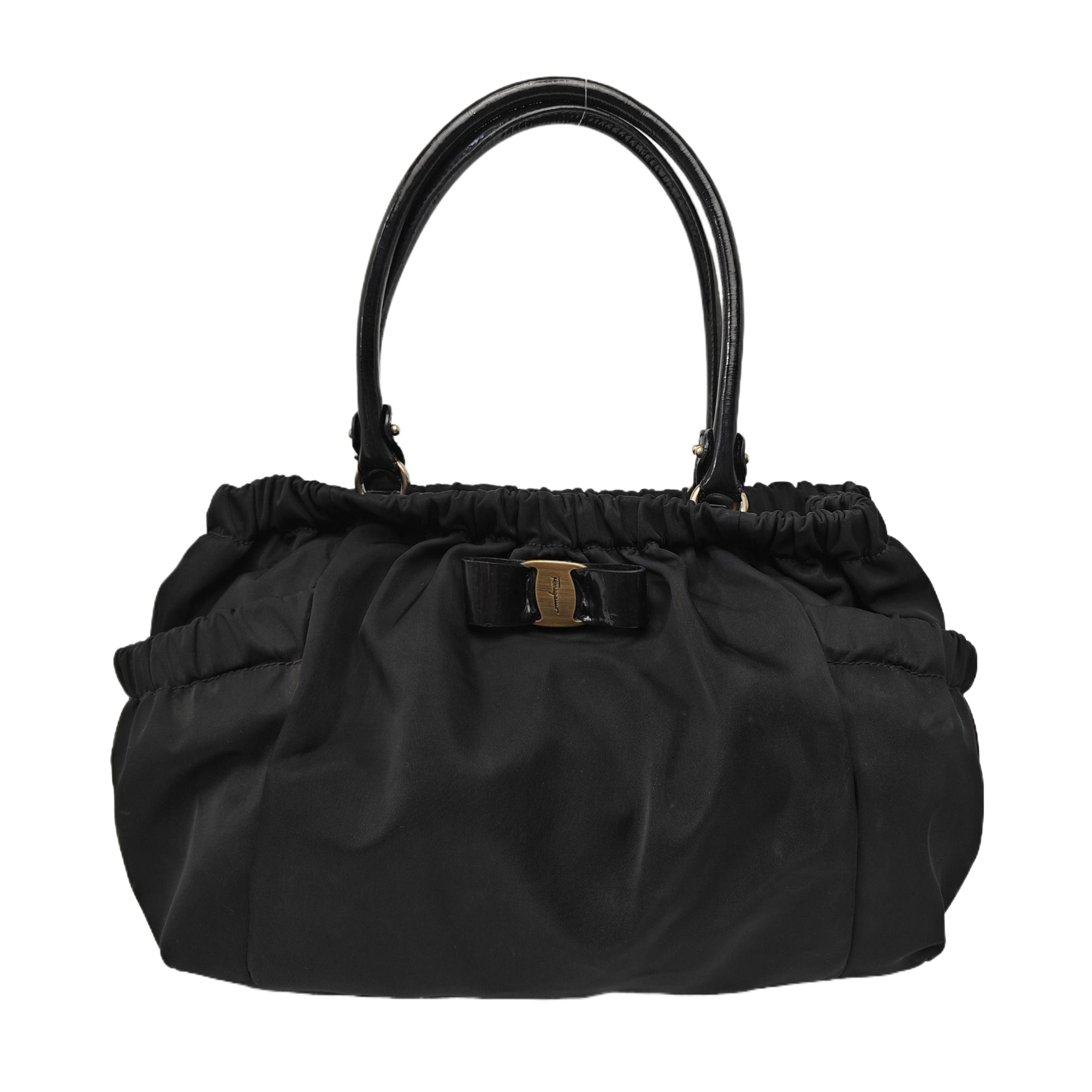 Fabric Top Handle Bag Black