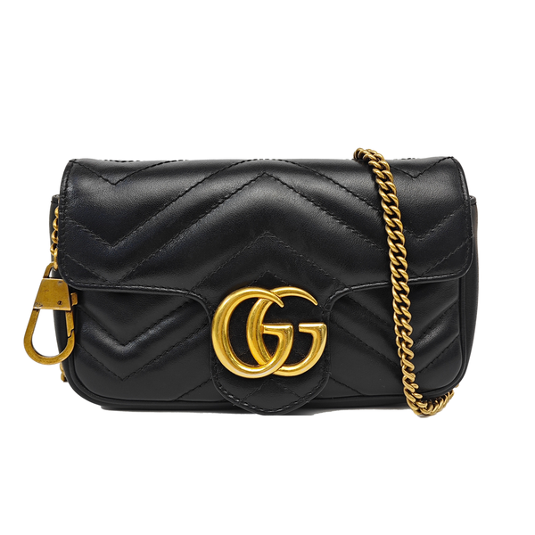 GG Marmont Mini Quilted Calfskin Black
