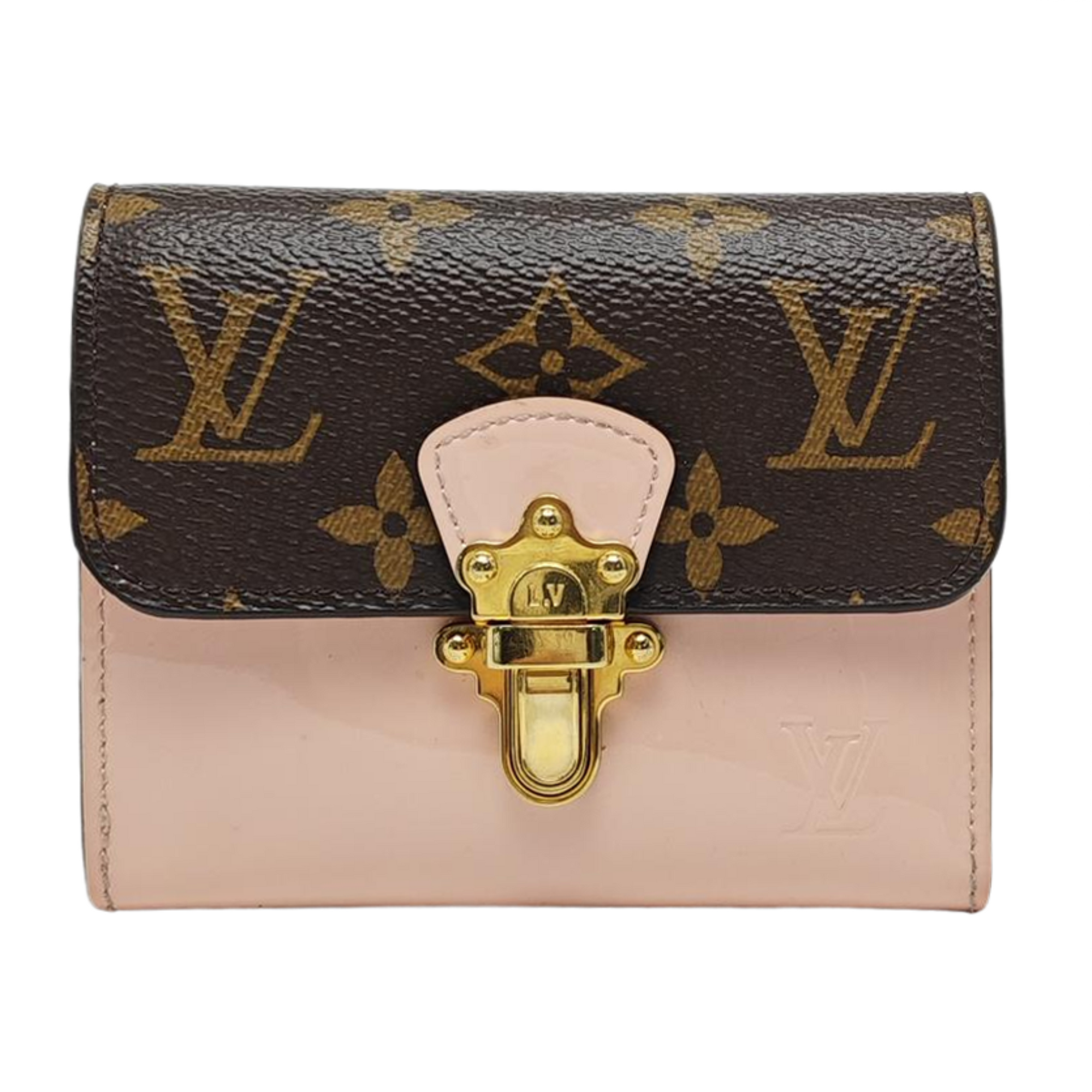 CHERRYWOOD Monogram Calfskin Pink Wallet