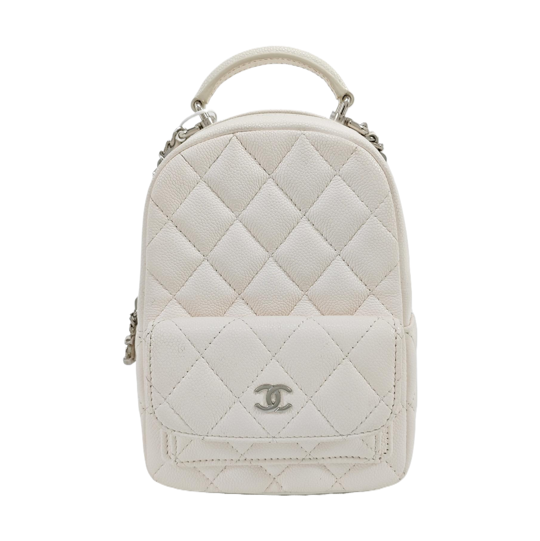 DUMA Mini Quilted Grained Calfskin White