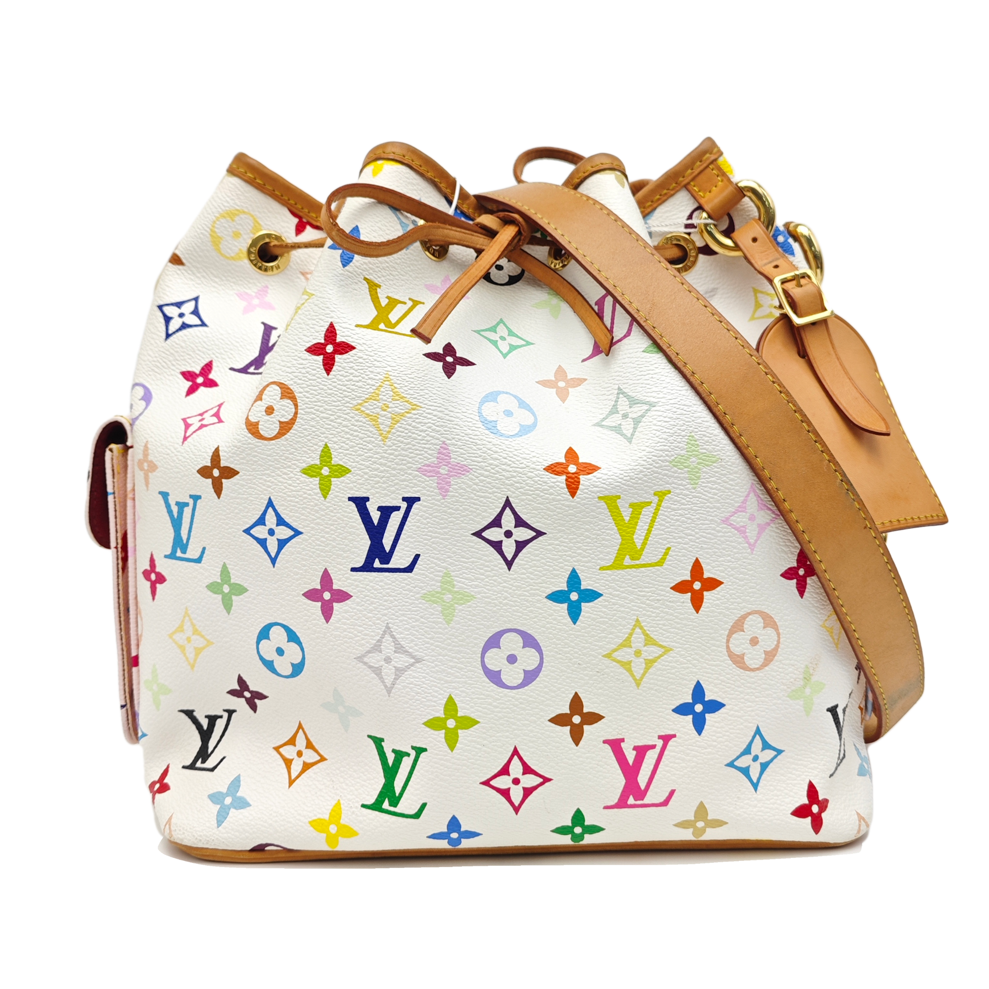 LV × TM NÉONOÉ MM Monogram Coated Canvas White