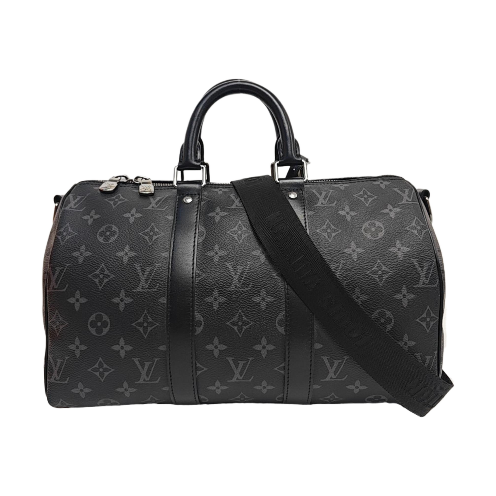 KEEPALL 35 Monogram Coated Canvas Black
