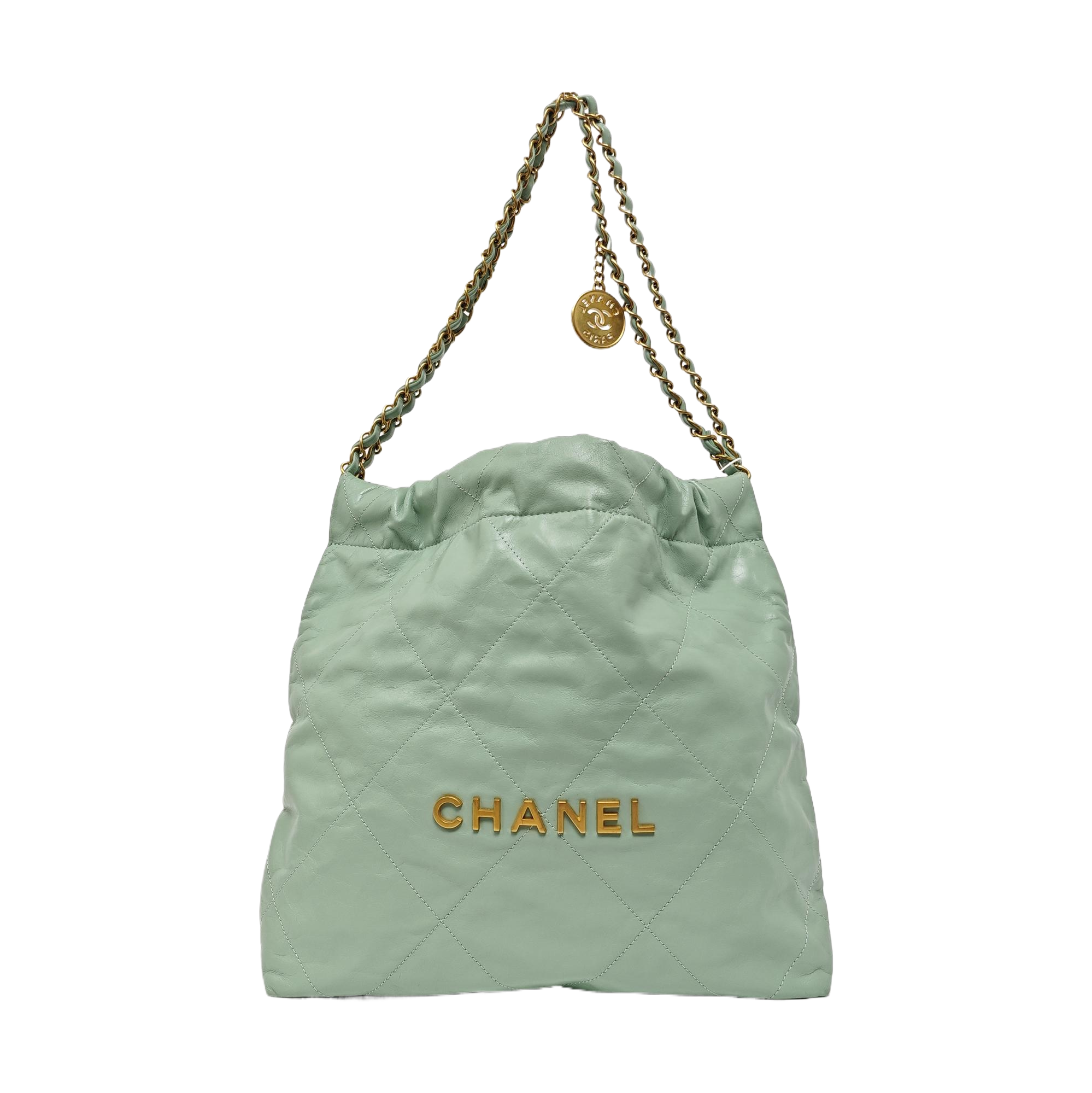 CHANEL 22 Small Quilted Calfskin Green