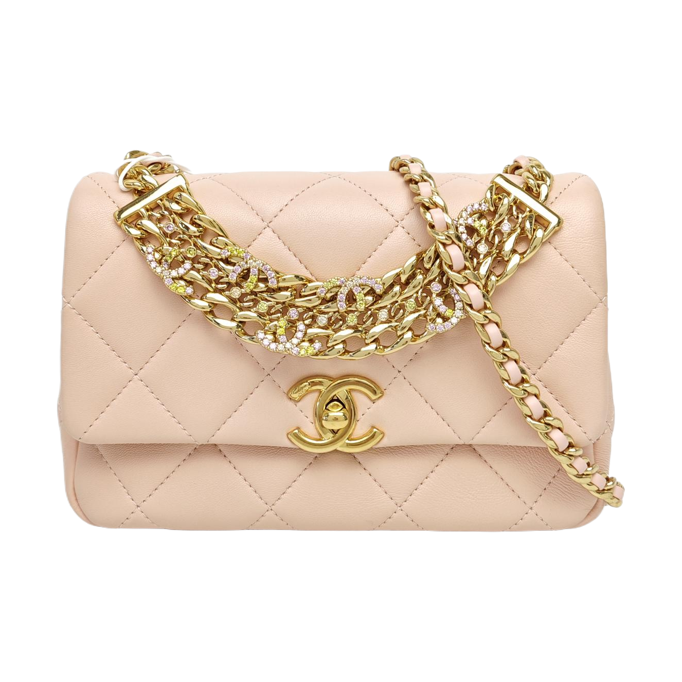 Quilted Lambskin Shoulder Bag Pink