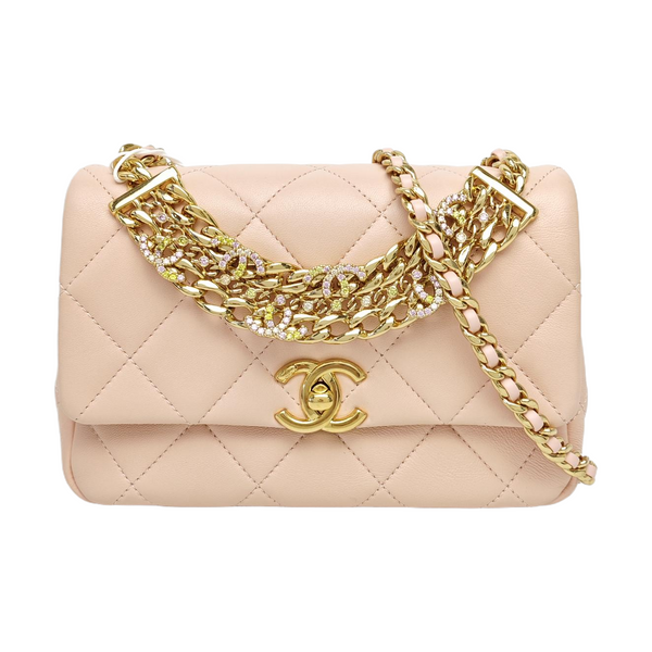 Quilted Lambskin Shoulder Bag Pink