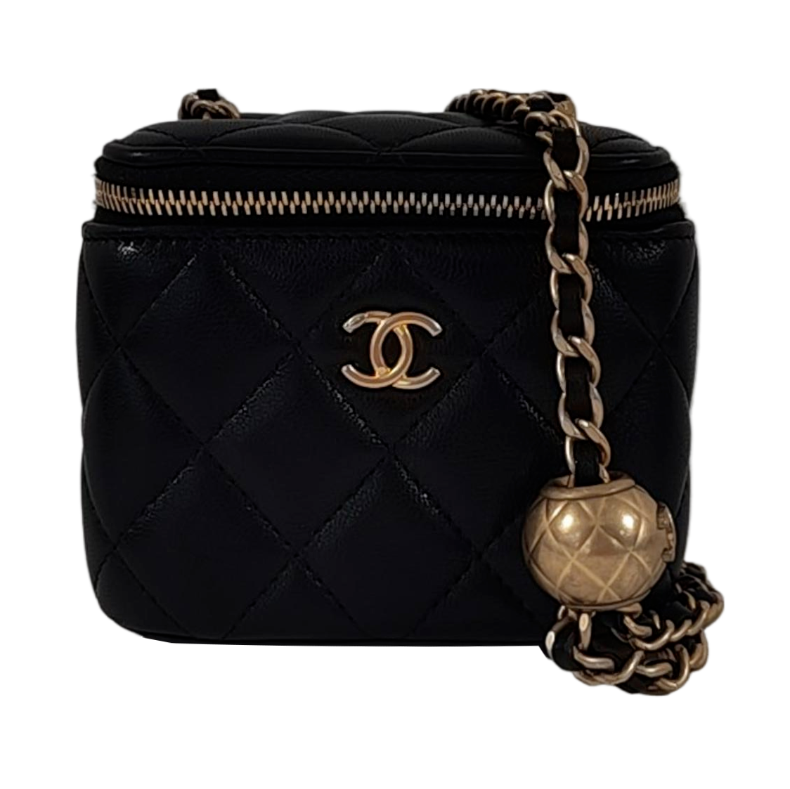 Authenticated pre-owned  VANITY CASE Small Quilted Lambskin Black - Shoulder Bag at Looply