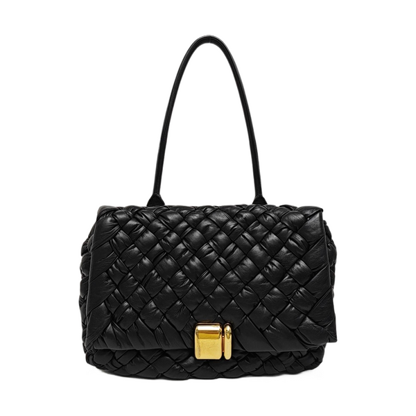 Calfskin Top Handle Bag Black