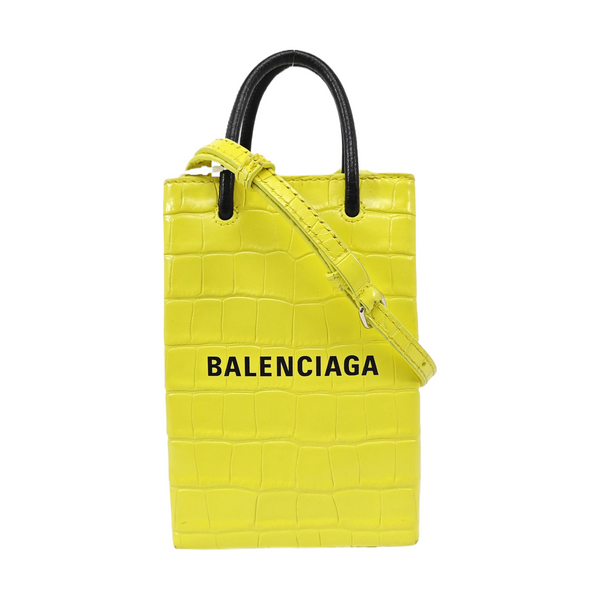 Shopping Bag Calfskin Yellow