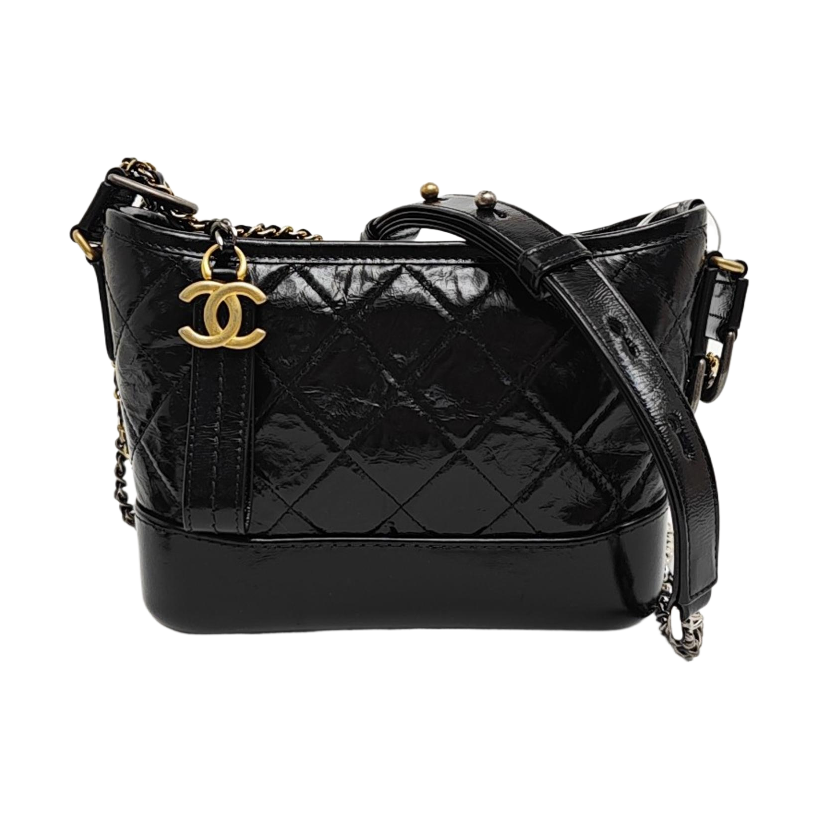 GABRIELLE Small Quilted Calfskin Black