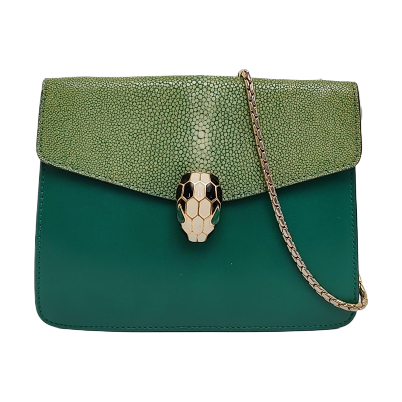 SERPENTI FOREVER Small Stingray Leather Green